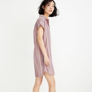 Madewell Rainbow Stripe Dress / Shirtdress ( size L )